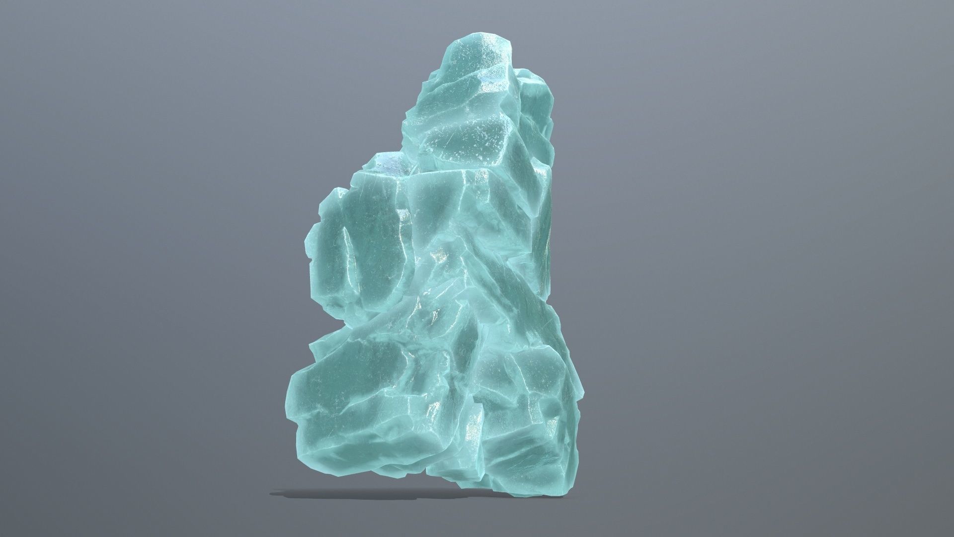 Stone piece of turquoise rock Low-poly 3D model_7
