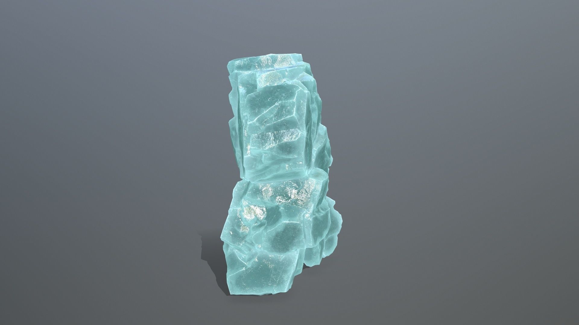 Stone piece of turquoise rock Low-poly 3D model_11