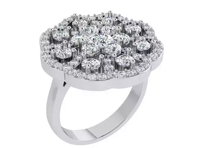 Opened flower diamond ring 3425 3D print model