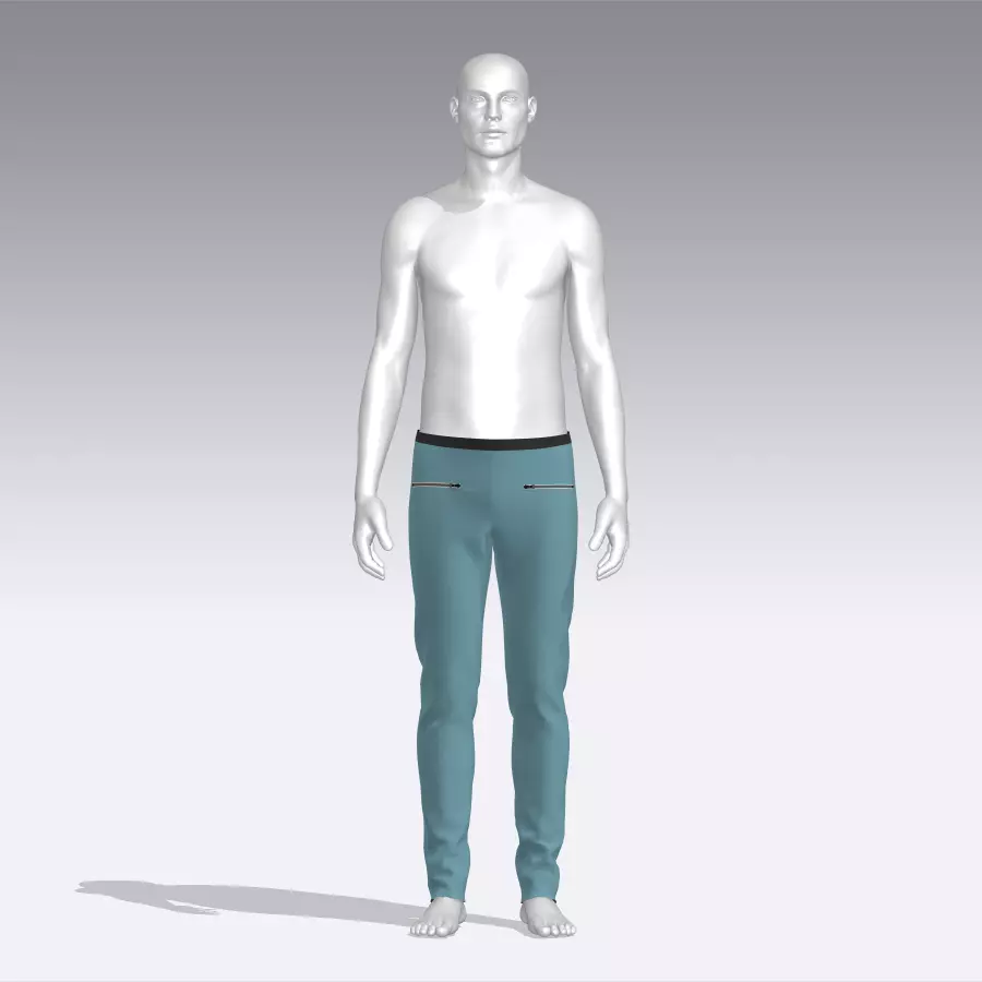 Pants mannequin wearing Low-poly 3D model_0
