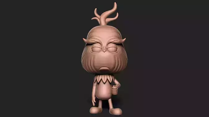 THE GRINCH cartoon character with antlers 3D print model