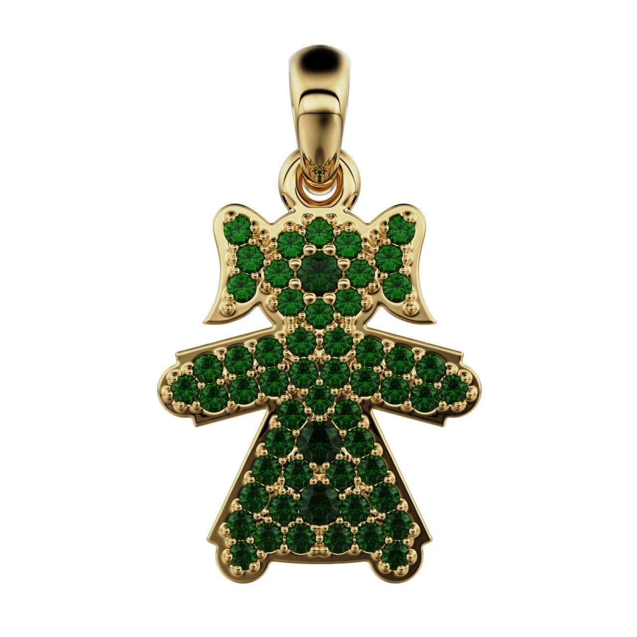 pendant girl 3D print model_2