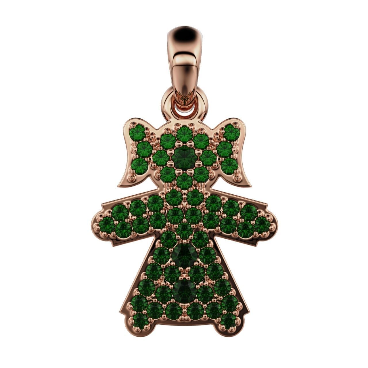 pendant girl 3D print model_3