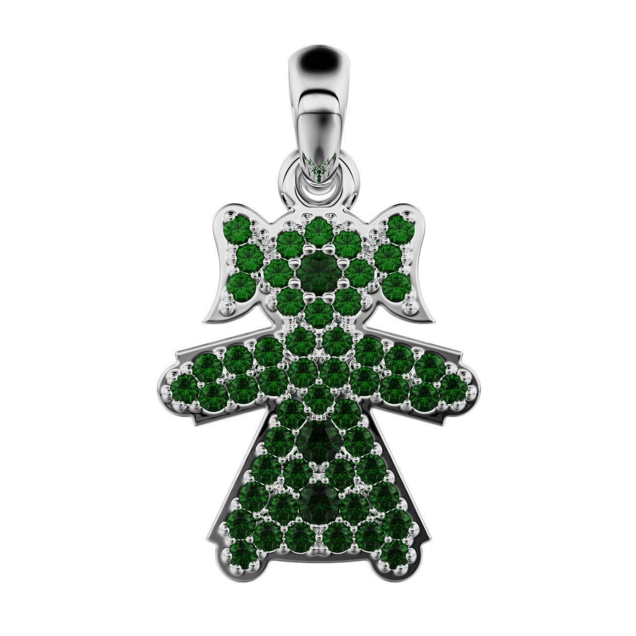 pendant girl 3D print model_1