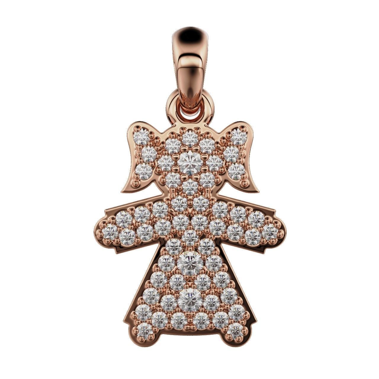 pendant girl 3D print model_4