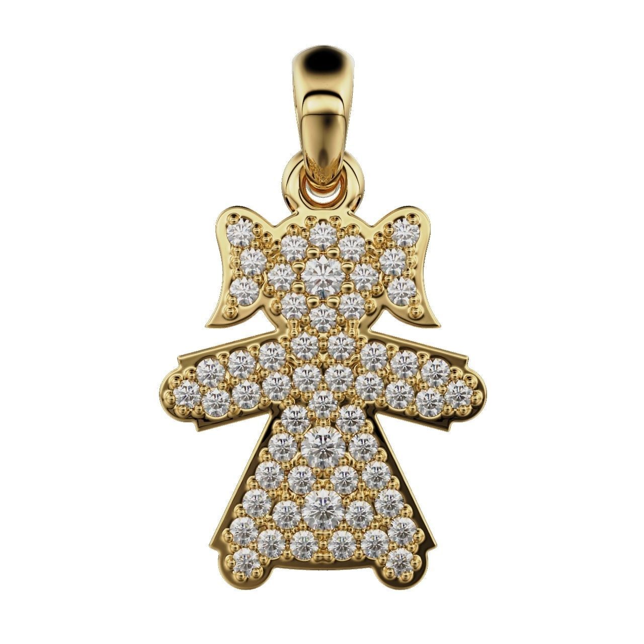 pendant girl 3D print model_5