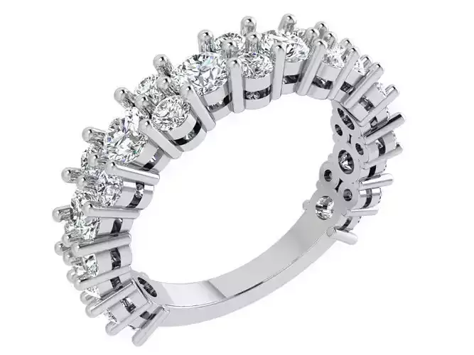 Chain style bright round diamond ring 3428 3D print model 