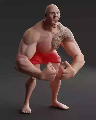 Stylized Dwayne The Rock Johnson model 3D model