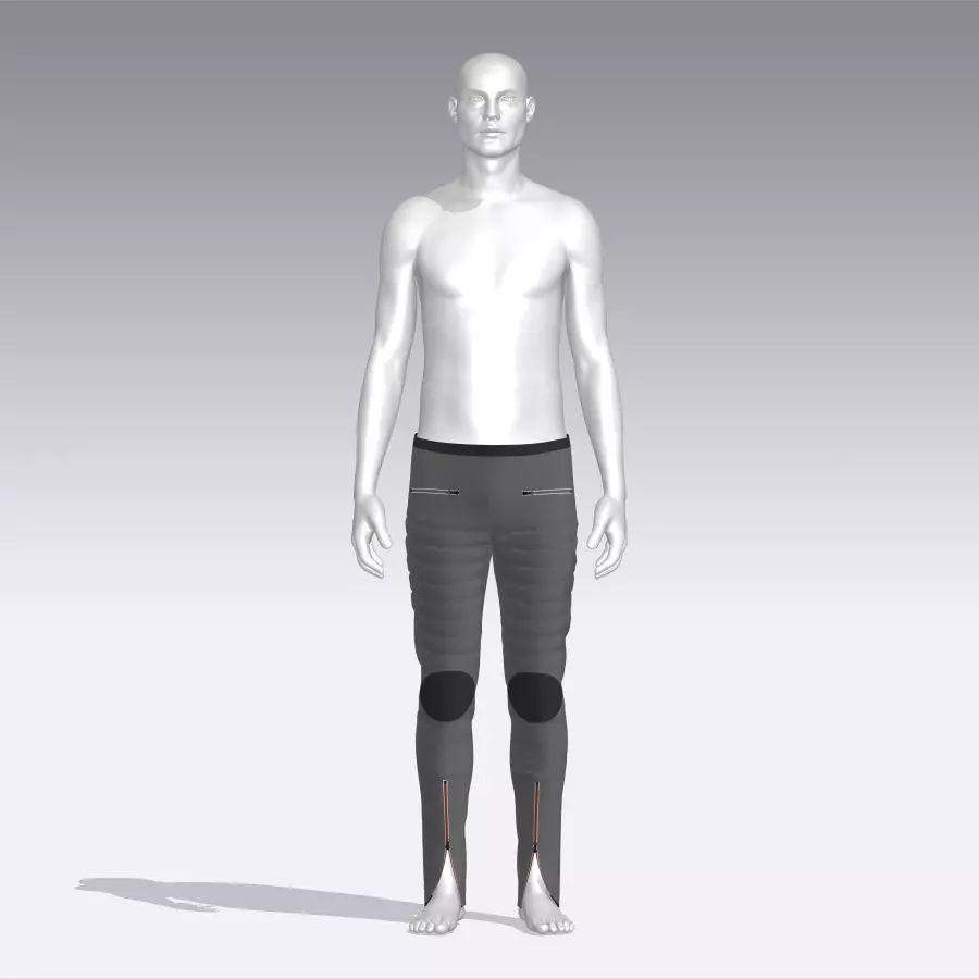 Pants mannequin wearing pair of leggings Low-poly 3D model_0
