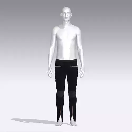 Pants mannequin wearing with zippers