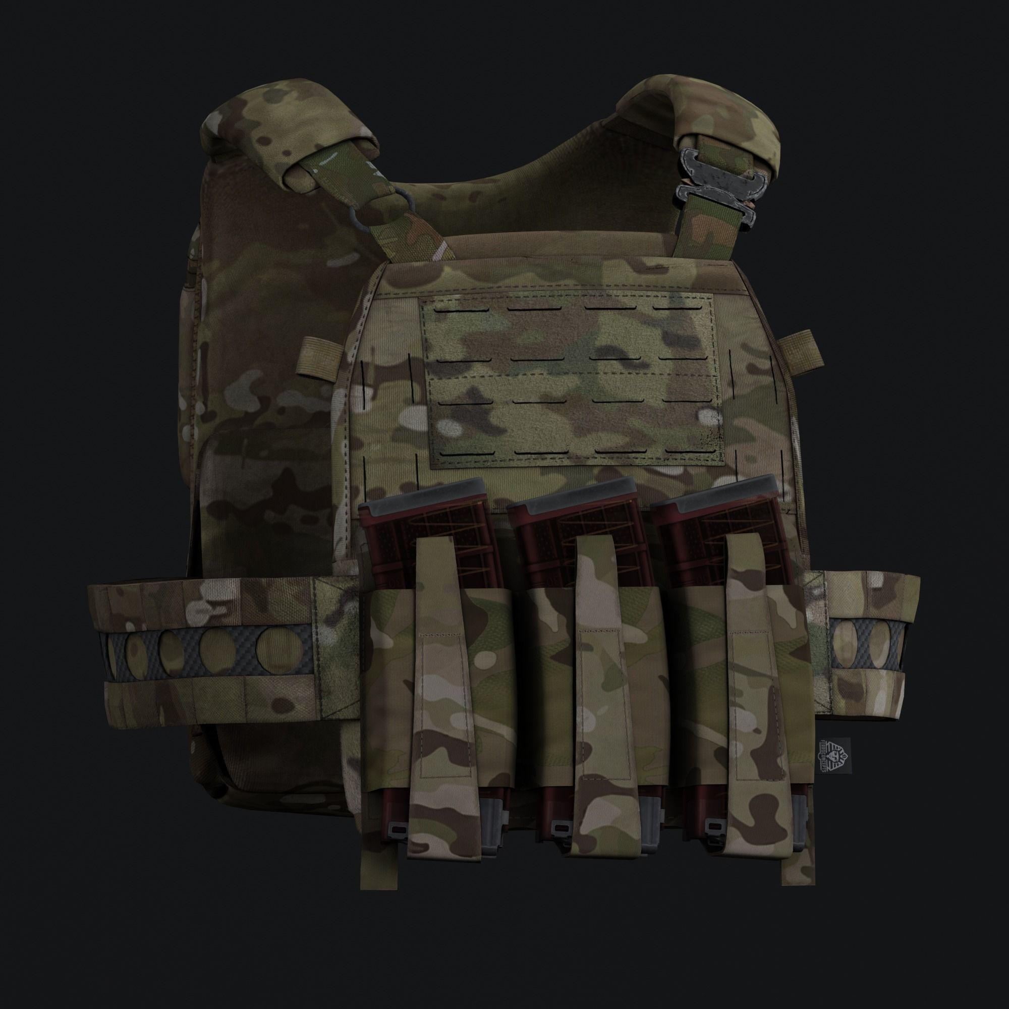 Ferro TEAR Front Flap Low-poly 3D model_4