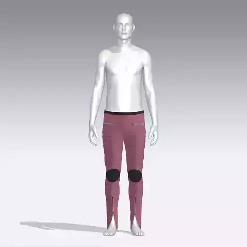 Pants burgundy with zippers