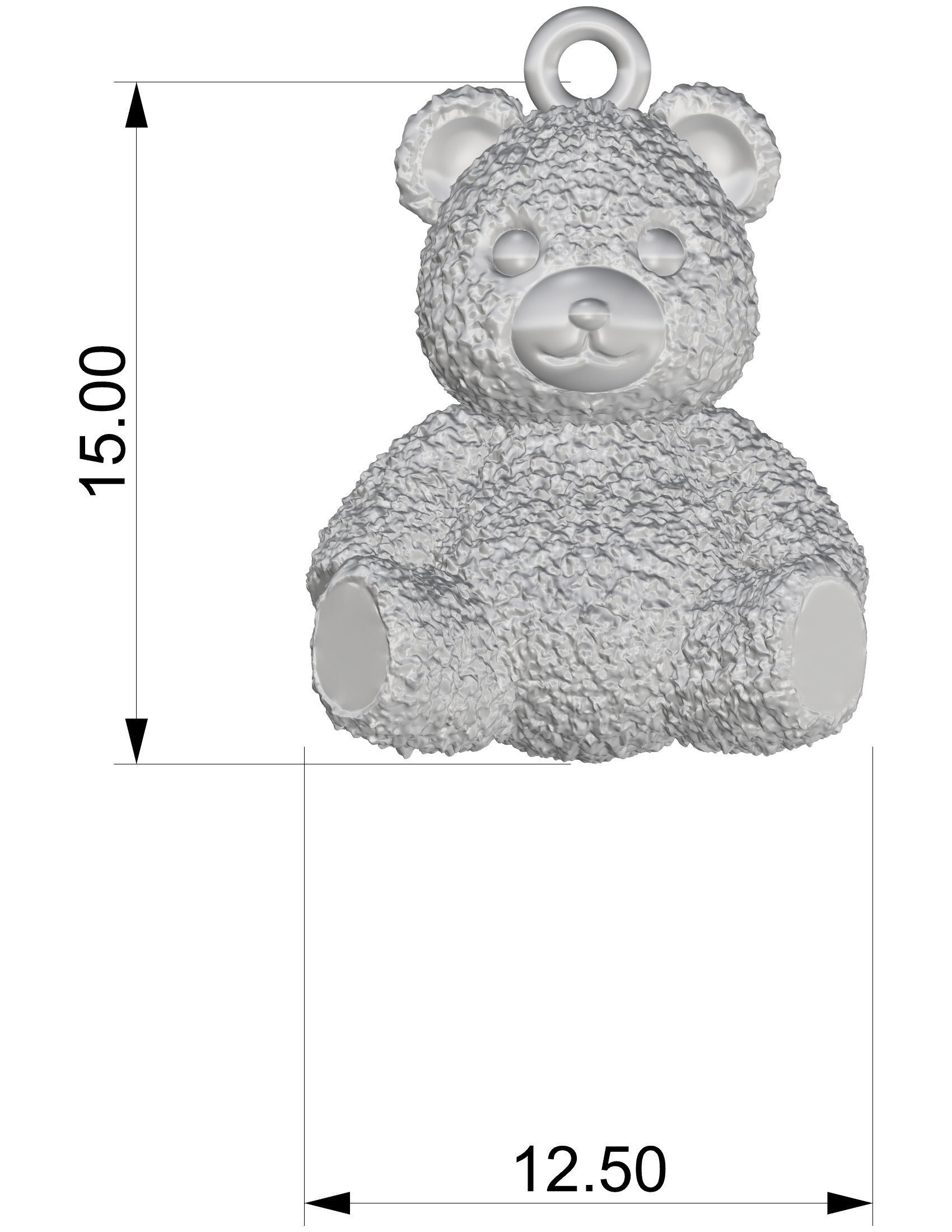 Bear Pendant 3D print model_4