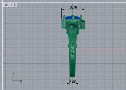 Small blue stone diamond ring 3434 3D print model 3D print model_6