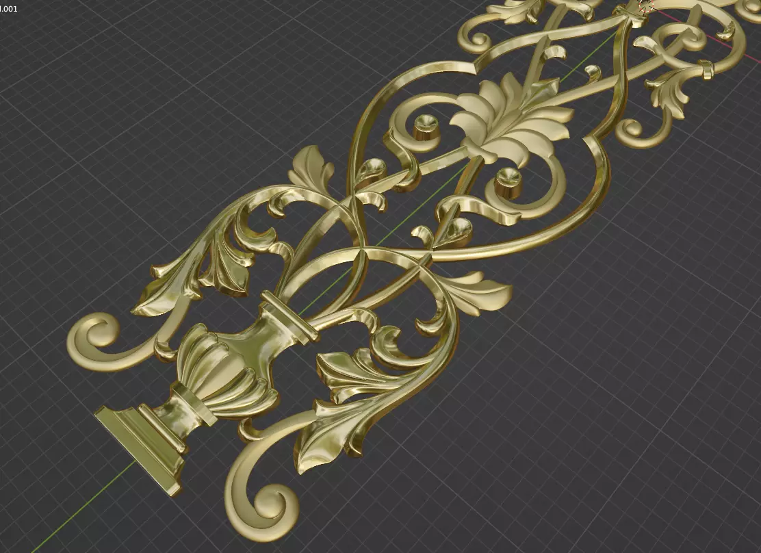 Carved decor vertical  3D model_0