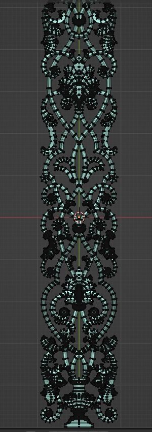 Carved decor vertical  3D model_3