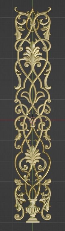 Carved decor vertical  3D model_6