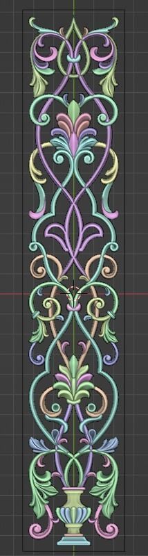 Carved decor vertical  3D model_1