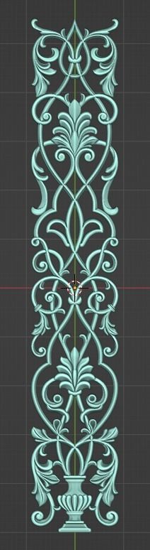Carved decor vertical  3D model_4