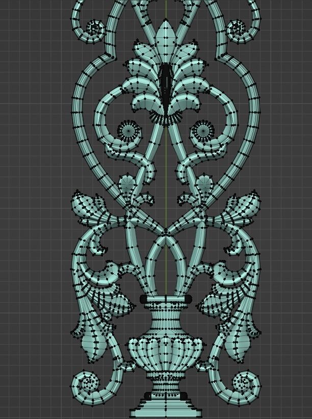 Carved decor vertical  3D model_5