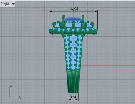 3-row diamond ring 3436 3D print model 3D print model_6