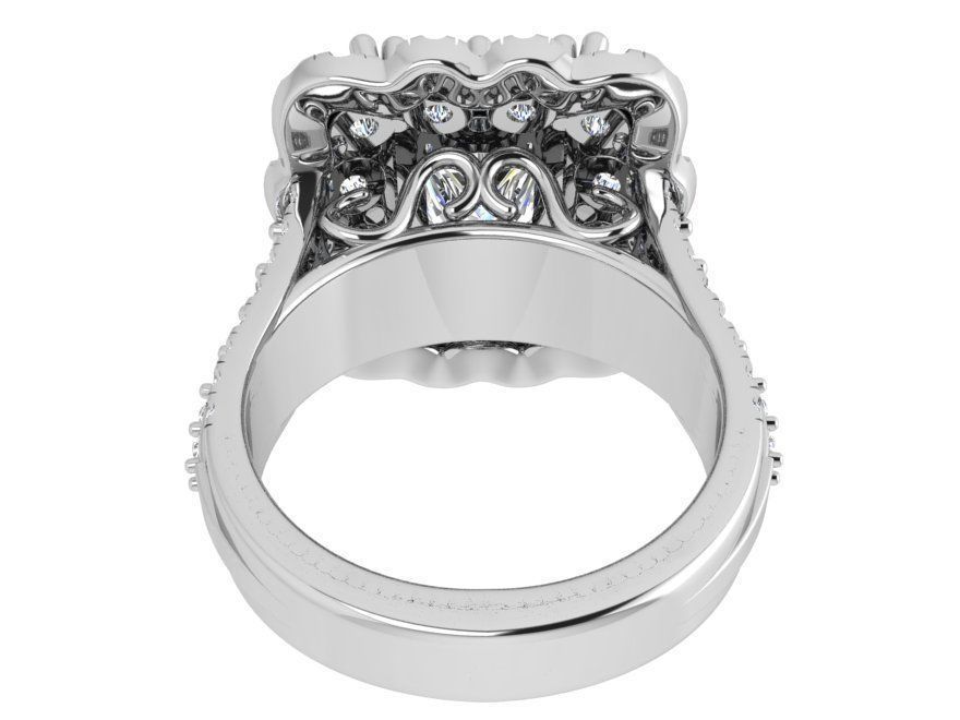 3-row diamond ring 3436 3D print model 3D print model_3