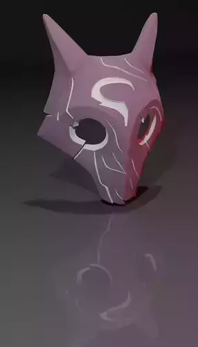 Kindred mask from League of Legends purple version 3D print model