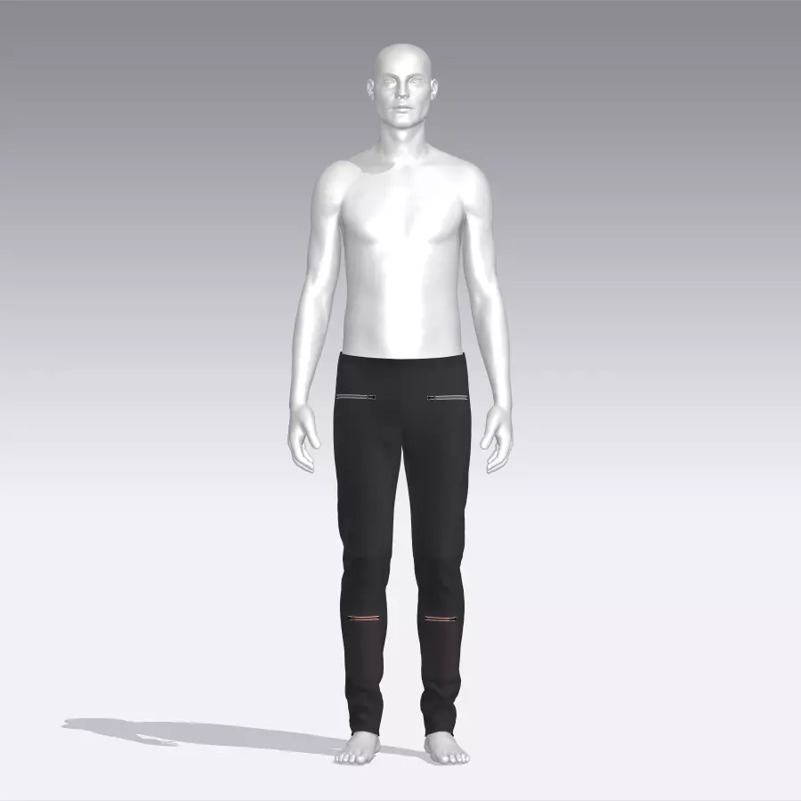 Pants mannequin wearing leggings Low-poly 3D model_0