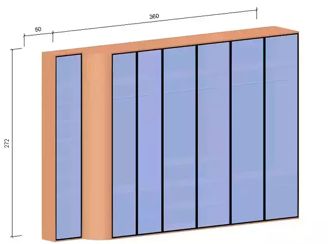 Modern Cabinet - Wardrobe with Glass Doors