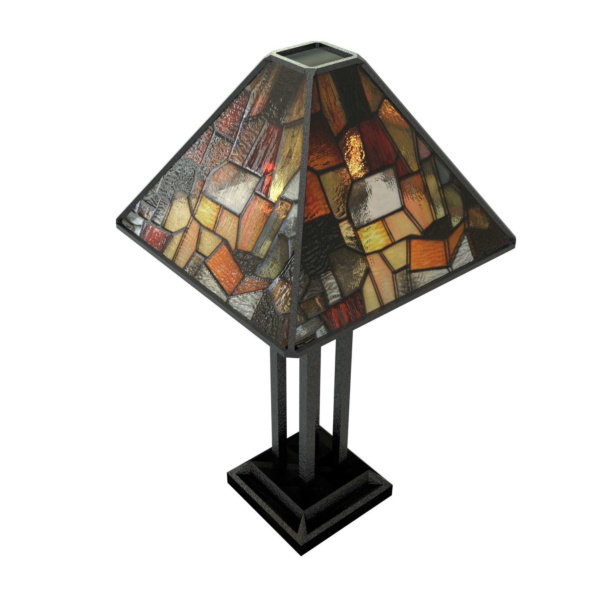 Tiffany Style Lamp Design 3D model_2