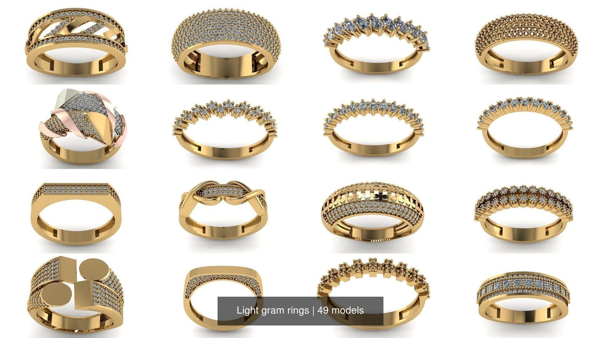 Light gram rings 3D Model Collection_4