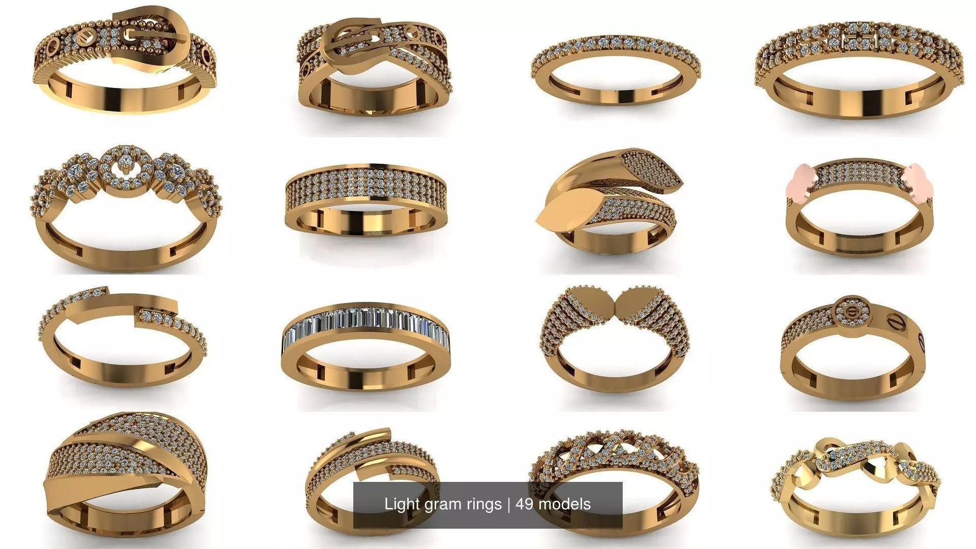 Light gram rings 3D Model Collection_0
