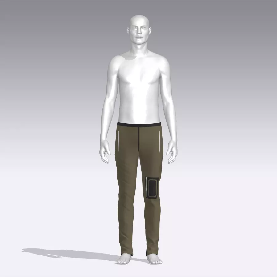 Pants mannequin wearing pair of Low-poly 3D model_0