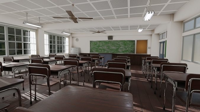 Japanese School Classroom 3D model