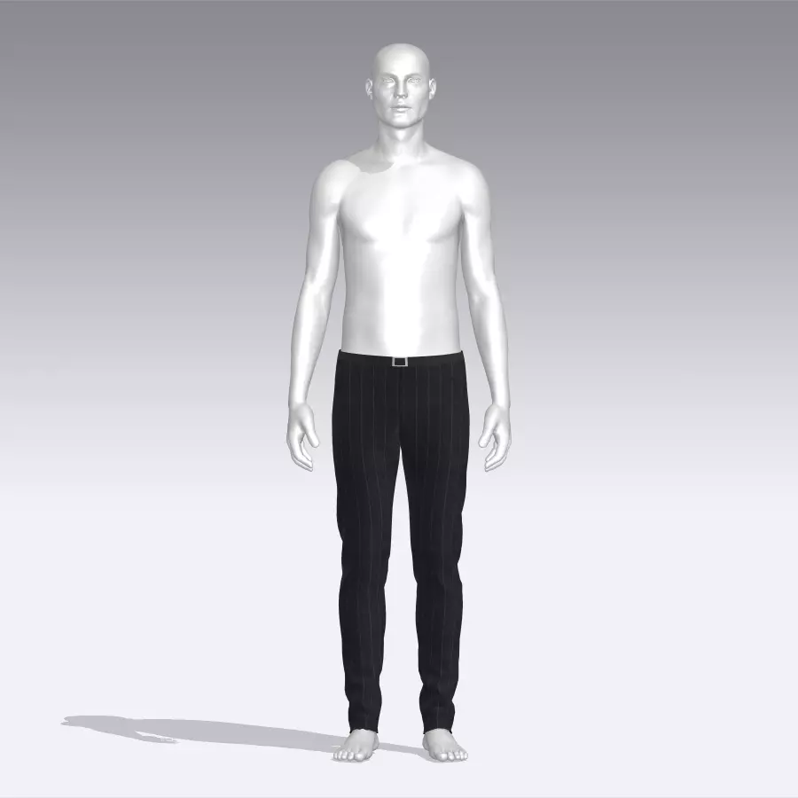 Pants male mannequin wearing Low-poly 3D model_0