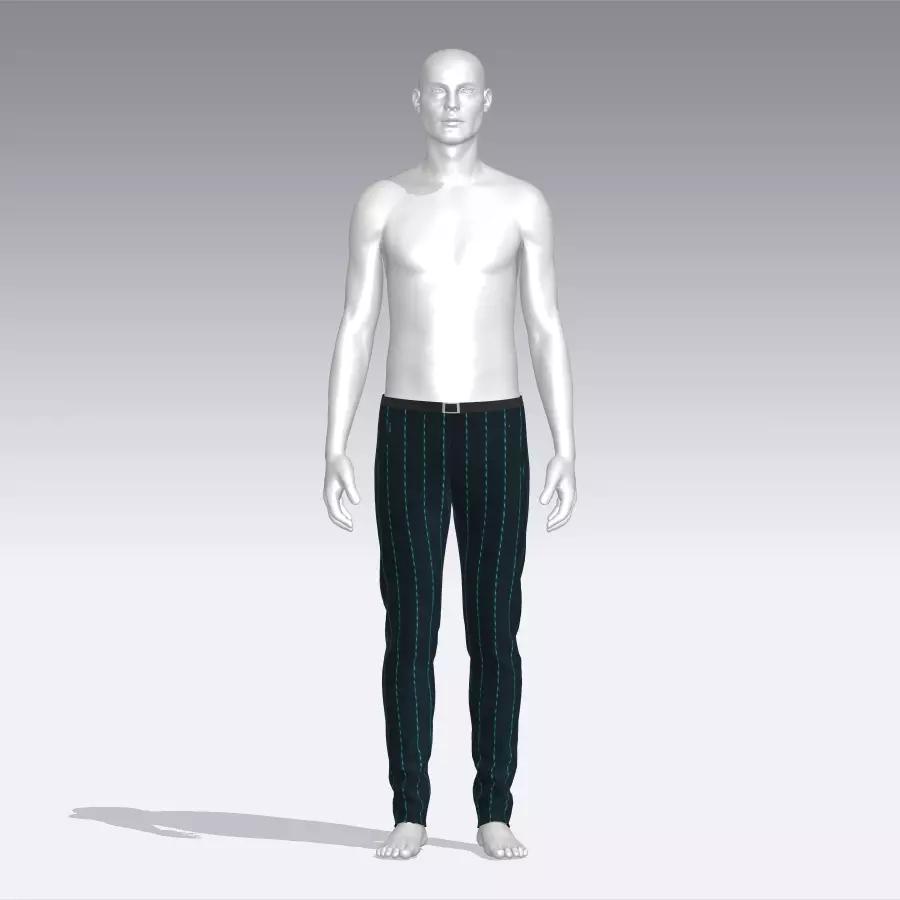 Pants mannequin wearing Low-poly 3D model_0