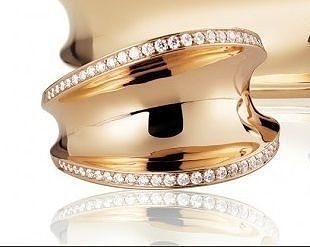 YD238 ring gold with diamonds 3D print model