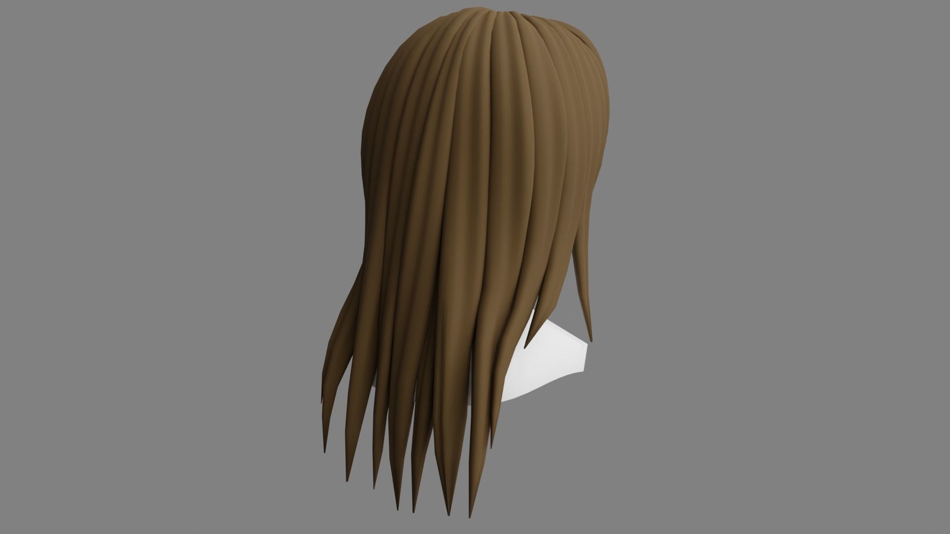 Female Stylized Hair - Game Asset Free low-poly 3D model_4