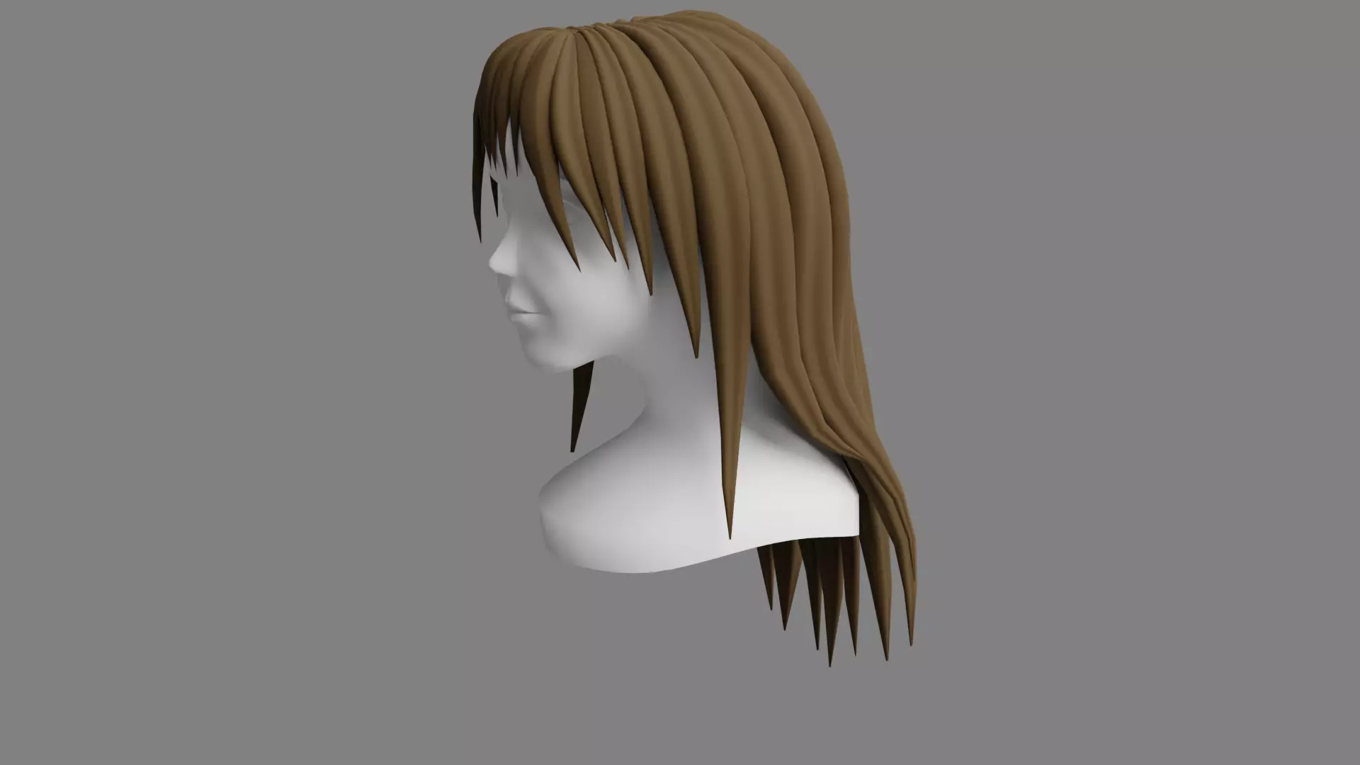 Female Stylized Hair - Game Asset Free low-poly 3D model_0