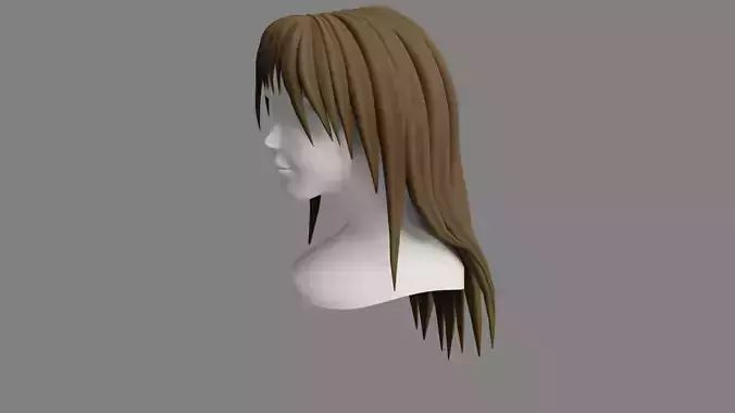 Female Stylized Hair - Game Asset Free low-poly 3D model