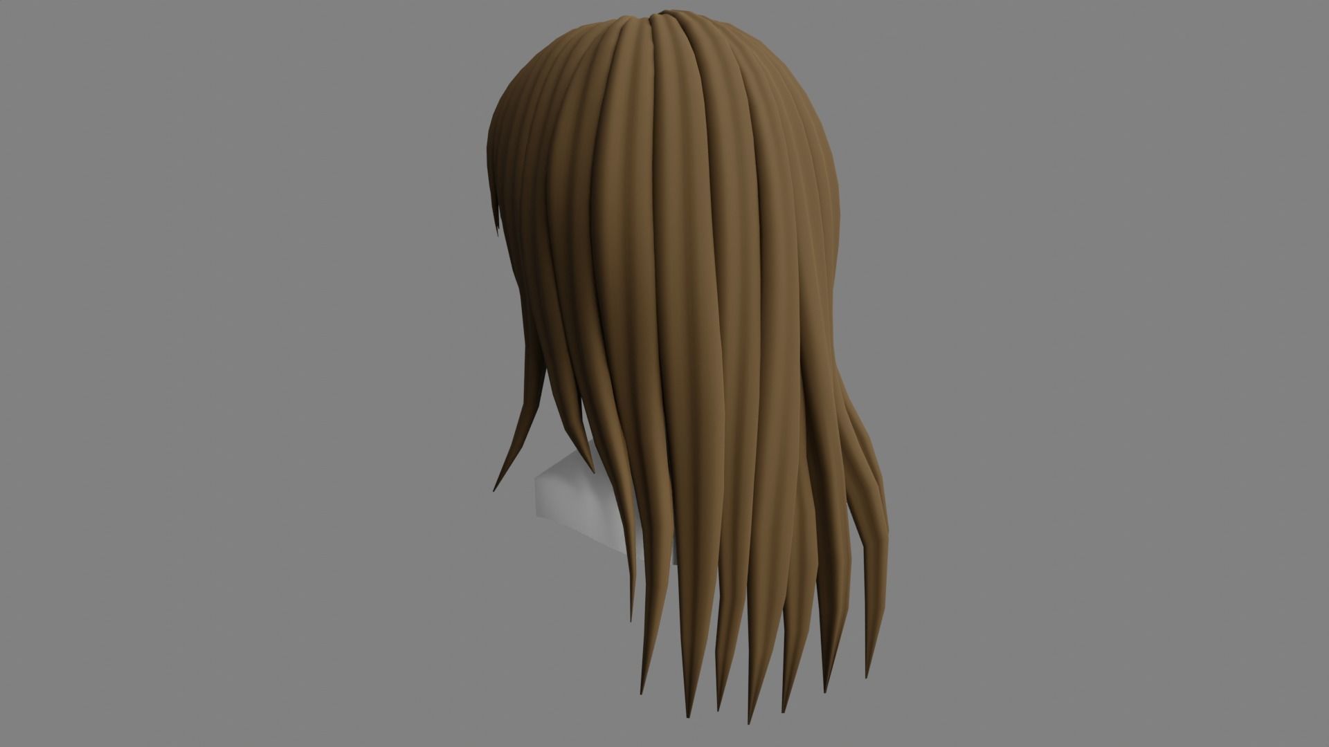 Female Stylized Hair - Game Asset Free low-poly 3D model_3