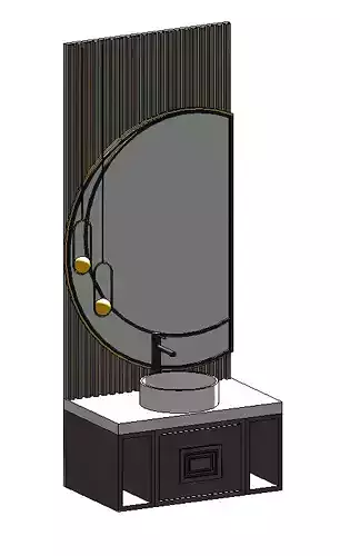 Modern Vanity Unit with Basin - Sink Fixture - Mirror