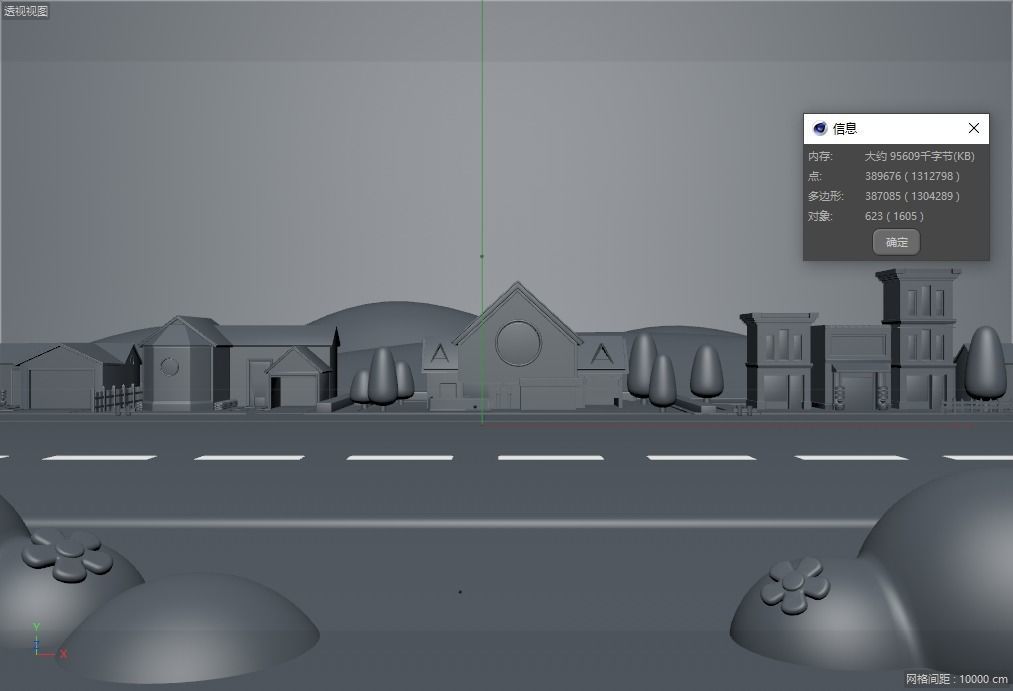 cartoon town 3D model_3