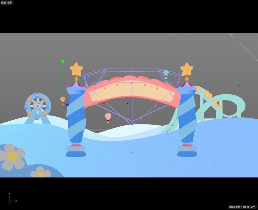 cartoon amusement park 3D model_3