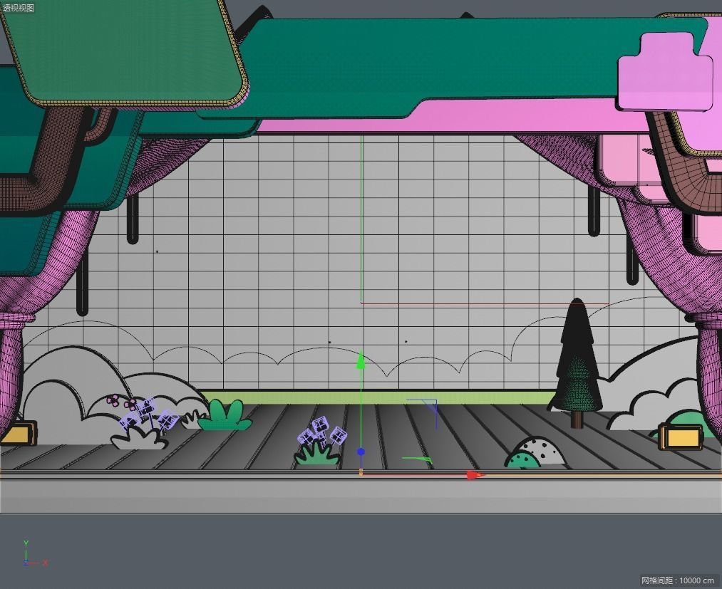 cartoon stage 3D model_1