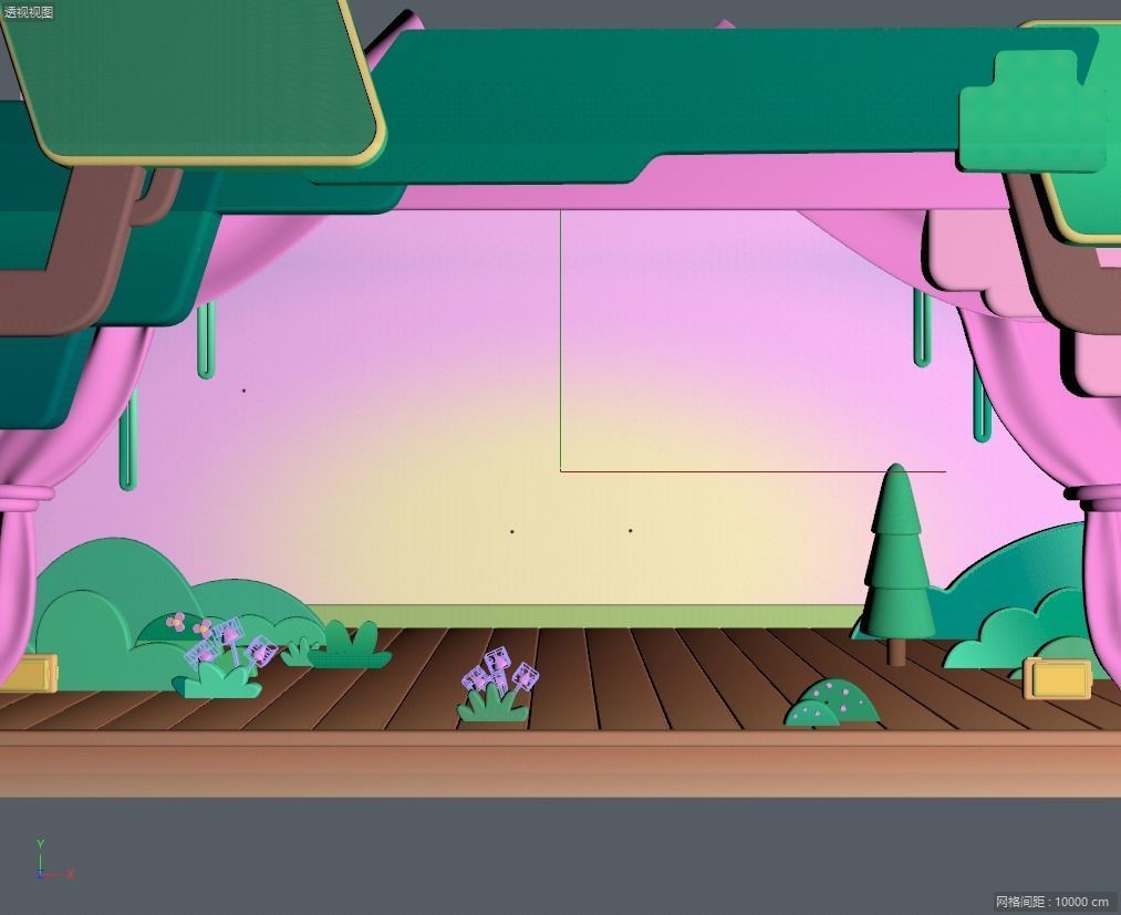 cartoon stage 3D model_3