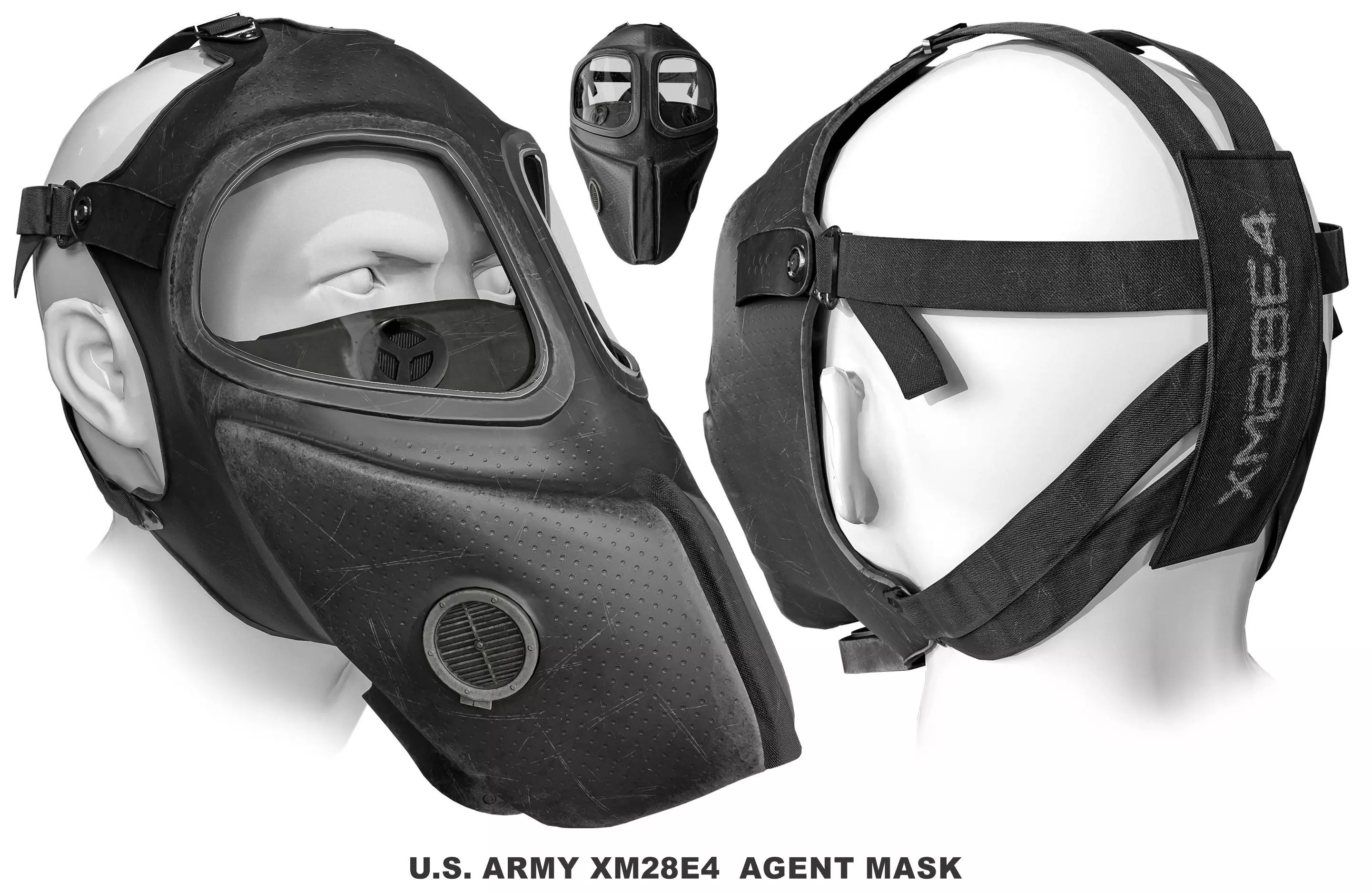 XM28 Gas Mask Low-poly 3D model