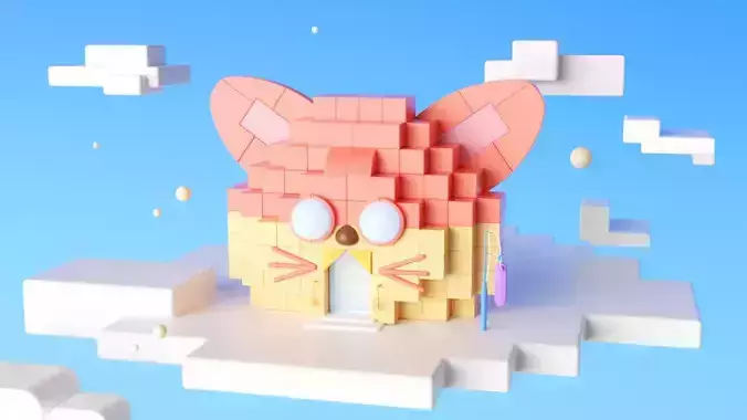 cartoon cat house