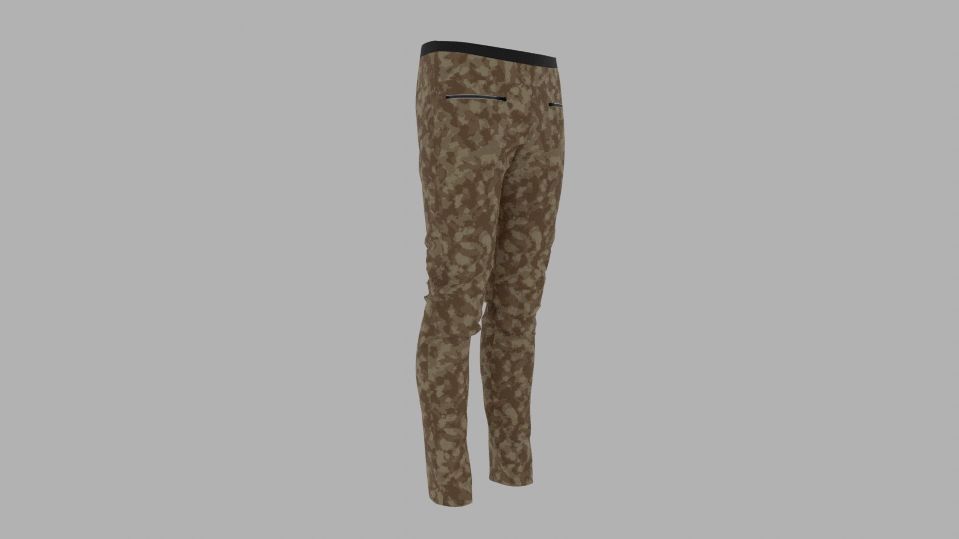 Pants mannequin in camouflage Low-poly 3D model_3