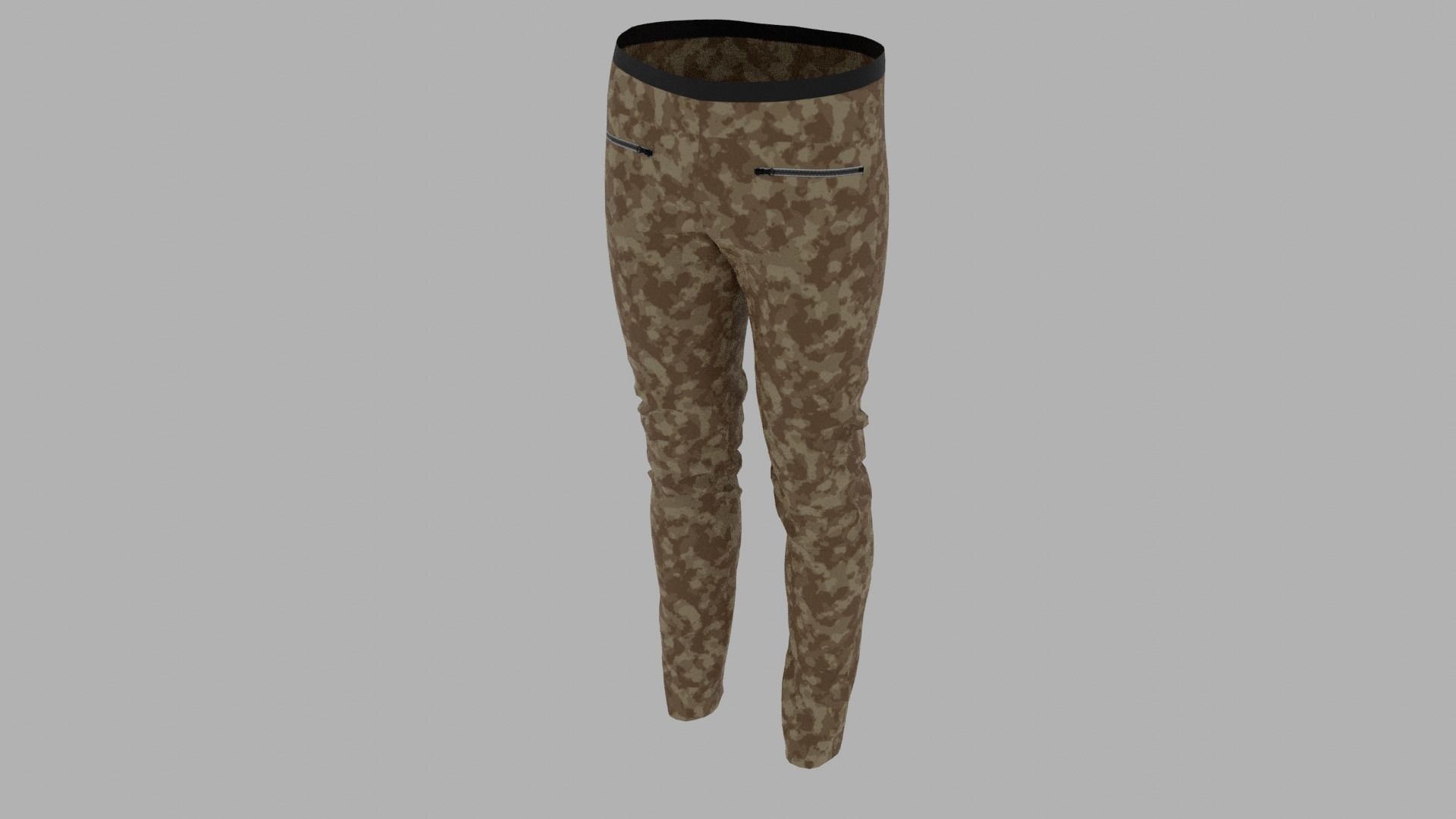 Pants mannequin in camouflage Low-poly 3D model_5